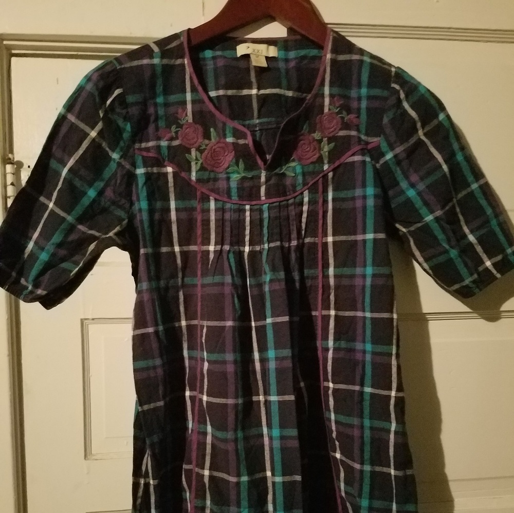 Plaid Tunic Shirt